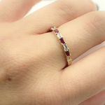 Load image into Gallery viewer, 14K Solid Yellow Gold Diamond and Ruby Ring.
