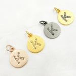 Load image into Gallery viewer, DC056. Diamond Sterling Silver Letter "K" Round Charm