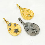 Load image into Gallery viewer, DP482. Diamond Sterling Silver Drop Heart & Star Pendant
