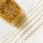 Load image into Gallery viewer, 1370FGF. 14K Yellow Gold Filled Flat Diamond and Round Link Chain