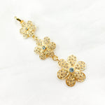 Load image into Gallery viewer, DP216. Diamond Sterling Silver 3 Flower Long Pendant with Gemstone.
