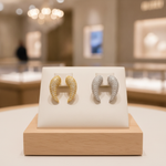 Load image into Gallery viewer, EFI53689. 14k Solid Gold Diamond Horn Studs Earrings
