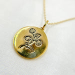 Load image into Gallery viewer, 14k Solid Gold Medallion Flower-Month Necklace. NFA71222