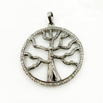 Load image into Gallery viewer, DP091. Diamond Silver Round Tree Pendant