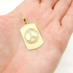 Load image into Gallery viewer, Diamond Sterling Silver Rectangle Peace Pendant