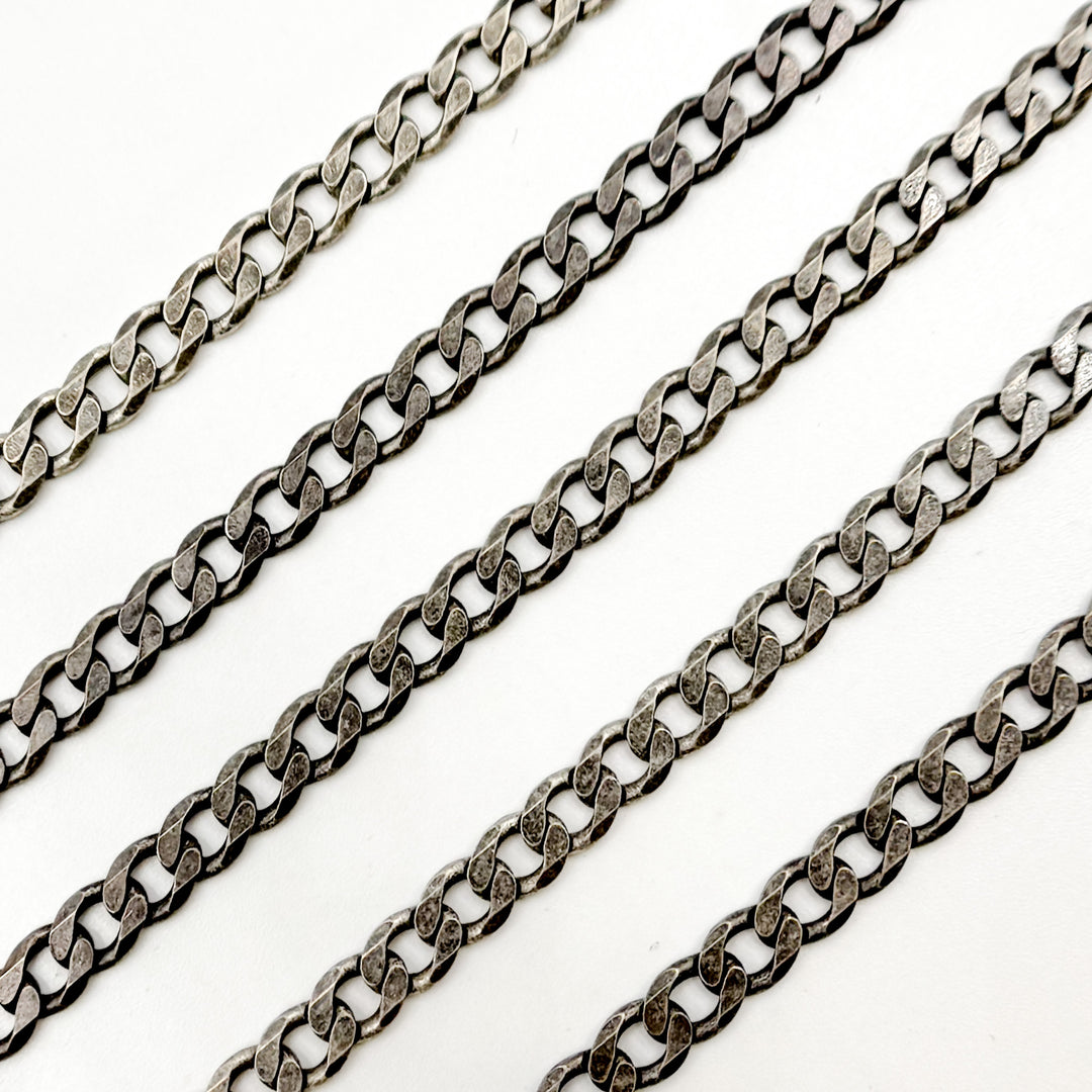 Oxidized Sterling Silver Curb Chain