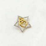 Load image into Gallery viewer, 14K Solid Gold Diamonds Star Charm with Heart Abstract Figure. EJP1493