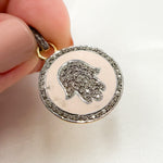 Load image into Gallery viewer, Buy Now Sterling Silver Round Hamsa Enamel Pendant