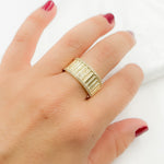 Load image into Gallery viewer, 14K Solid Yellow Gold Diamond Band Ring.