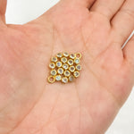 Load image into Gallery viewer, sterling silver square connector with blue gemstones