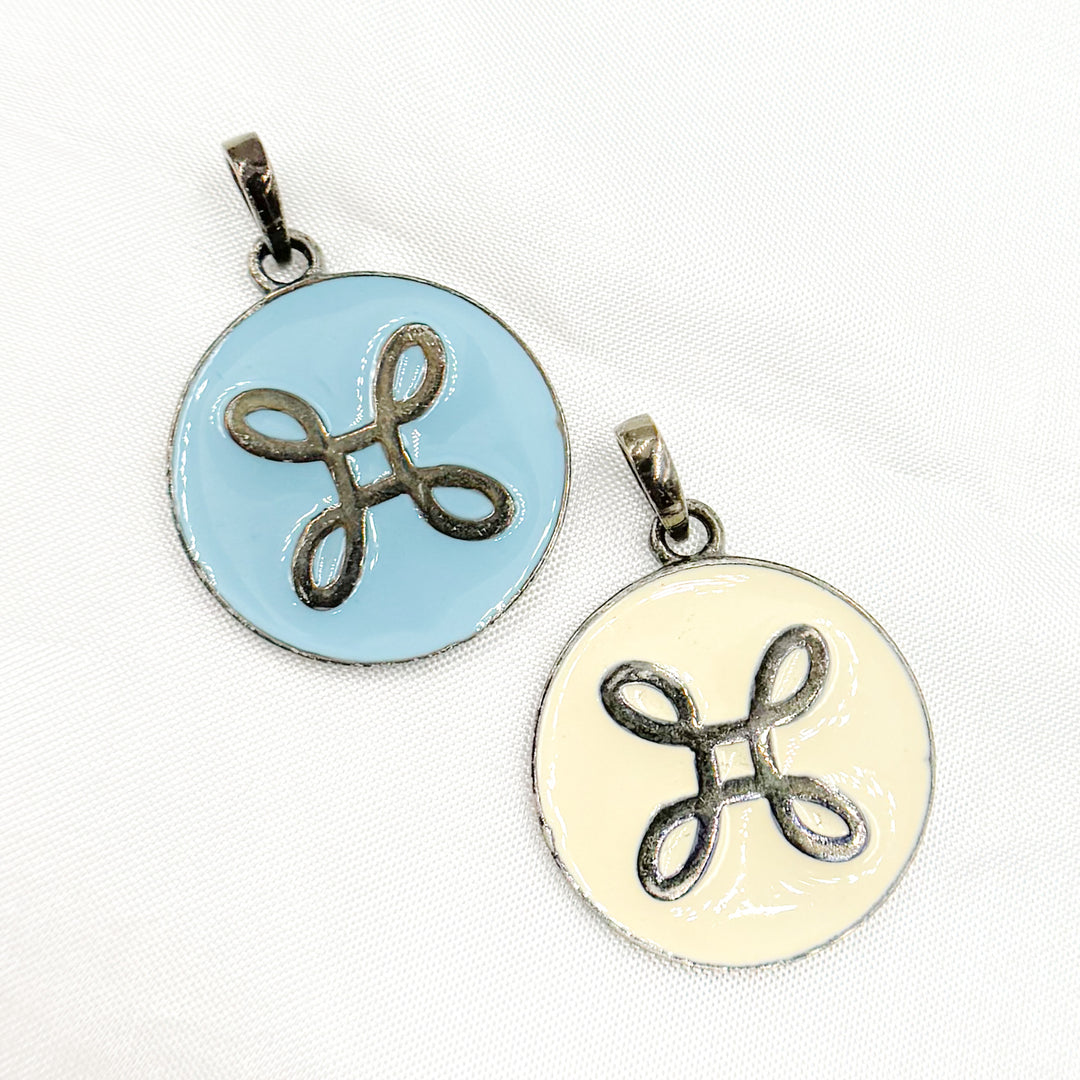Shop Now Silver Round Enamel Pendant
