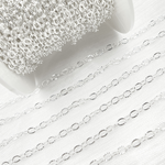 Load image into Gallery viewer, Sterling Silver Flat Hammered Oval Link Chains