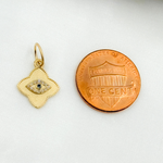 Load image into Gallery viewer, GDP380. 14K Solid Gold Diamond Flower Eye Charm with Gemstone