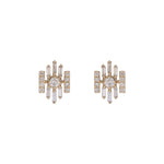 Load image into Gallery viewer, EFI54503. 14K Solid Gold Diamond Baguette Fancy Stud Earrings