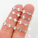 Load image into Gallery viewer, Sterling Silver Hammered Diamond Link Chain