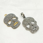 Load image into Gallery viewer, DP132. Diamond Sterling Silver Skull Pendant