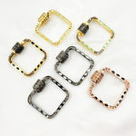 Load image into Gallery viewer, Buy Diamond Sterling Silver Square Carabiner Clasp