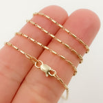 Load image into Gallery viewer, 14k Gold Smooth Round Bars Link Chain