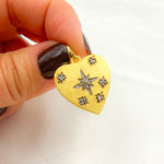 Load image into Gallery viewer, DP314. Diamond Sterling Silver Heart Pendant with Stars