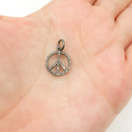Load image into Gallery viewer, DC895. Diamond Sterling Silver Round Peace Charm