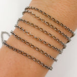 Load image into Gallery viewer, V116OX.Oxidized Sterling Silver Rolo Chain
