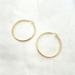 Load image into Gallery viewer, GER153. 14K Solid Gold Hollow Diamond Cut Hoop