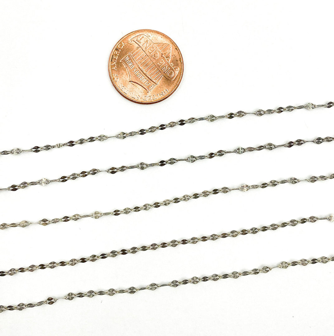 Z46OX. Oxidized Sterling Silver Flat Marina Chain
