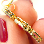 Load image into Gallery viewer, EFF52119RU. 14k Solid Gold Diamonds & Ruby Dangle Rectangles Earrings