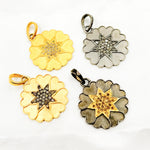 Load image into Gallery viewer, DP775. Diamond Sterling Silver Round Flower Pendant