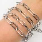 Load image into Gallery viewer, V10SB. Sterling Silver Diamond Cut Paperclip Chain