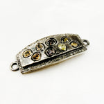 Load image into Gallery viewer, DC482. Diamond & Sterling Silver Rectangle Connector with Gemstone