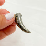Load image into Gallery viewer, DE010. Diamond Sterling Silver Black Rhodium Horn Pendant