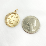 Load image into Gallery viewer, Shop Now 14K Solid Gold Diamond Round Moon and Stars Charm