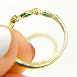 Load image into Gallery viewer, 14K Solid Gold Diamond & Emerald Ring.