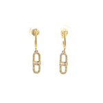 Load image into Gallery viewer, EFE52048. 14K Solid Gold and Diamonds Link Earrings