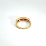 Load image into Gallery viewer, 14k Solid Yellow Gold Diamond Ruby Band Ring.