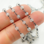 Load image into Gallery viewer, Coated White Topaz Wire Wrap Chain