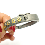Load image into Gallery viewer, KSG12. 14K Gold and Black Rhodium Sterling Silver Pave Diamond Bangle