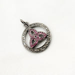 Load image into Gallery viewer, Silver Round Celtic Trinity Knot Pendant with Gemstone