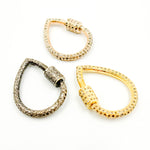 Load image into Gallery viewer, Diamond Sterling Silver Drop Carabiner Clasp