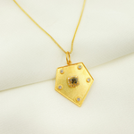 Load image into Gallery viewer, CGDP40. 14K Solid Gold Shield Charm with Diamonds