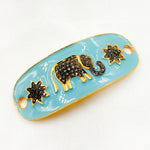 Load image into Gallery viewer, Diamond Sterling Silver Oval Enamel Connector