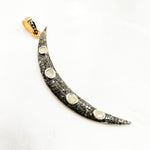 Load image into Gallery viewer, Diamond Sterling Silver Moon Pendant with Polki Diamond