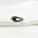 Load image into Gallery viewer, DE04. Diamond Black Rhodium Sterling Silver Gemstone Ring