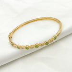 Load image into Gallery viewer, KG246. 14K Solid Gold Bangle with Diamonds and Stones