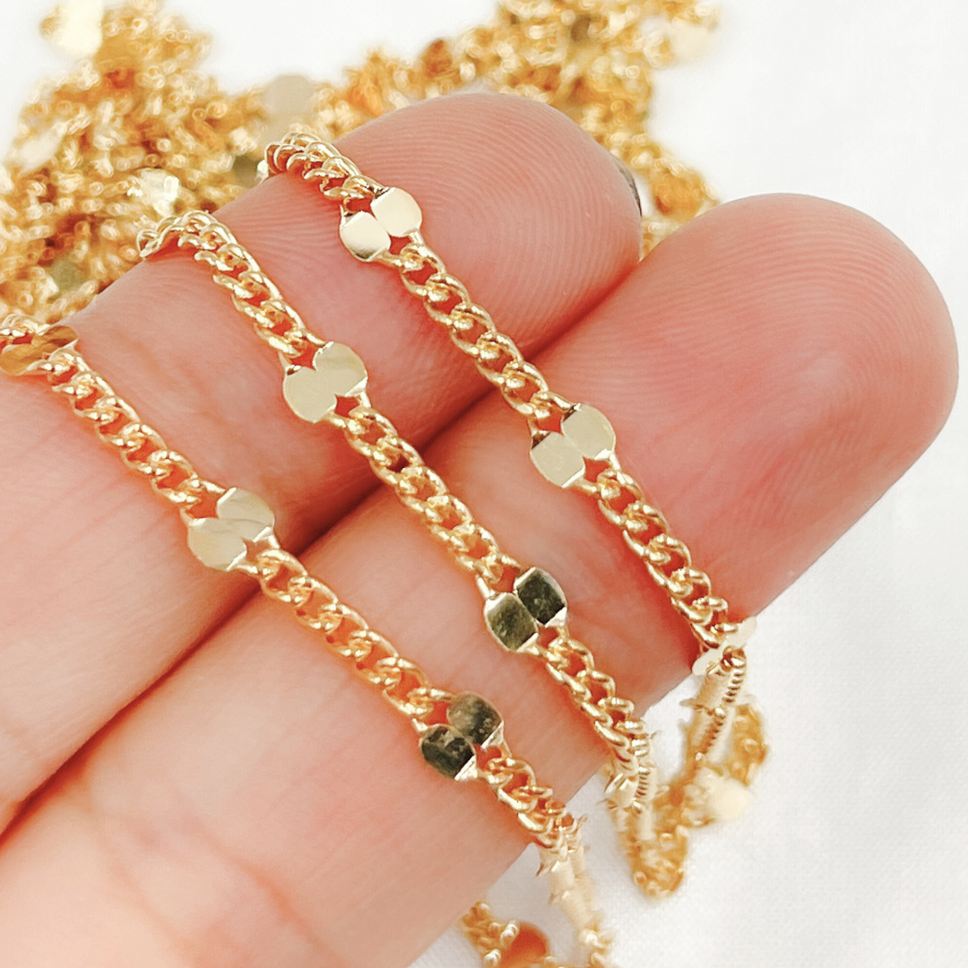 V210GF. 14k Gold Filled Curb & Mirror Marina Link