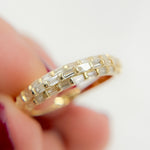 Load image into Gallery viewer, 14K Solid Gold Diamond Baguette Ring.