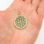 Load image into Gallery viewer, Buy 14K Gold Round Flower of Life Pendant