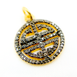 Load image into Gallery viewer, DC015. Diamond Sterling Silver Round Longevity Symbol Pendant