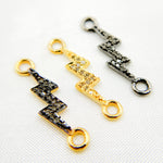 Load image into Gallery viewer, DC210. Diamond Sterling Silver Lightning Bolt Connector